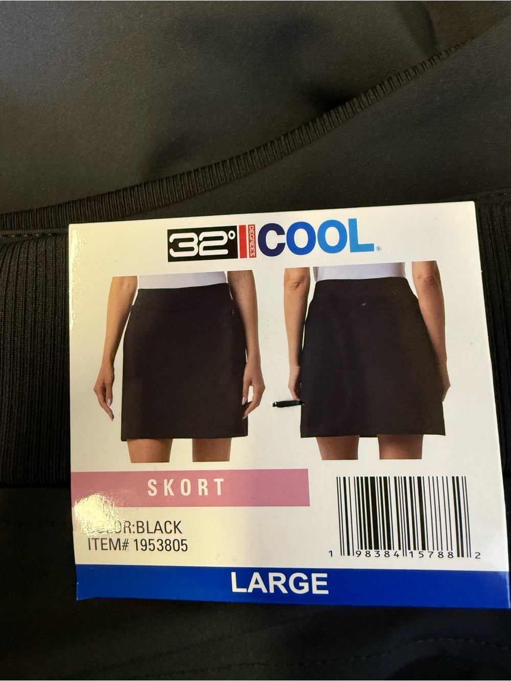 32° COOL Women's Black Skort - Large